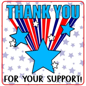 Thank You for You Support Motivational Sticker