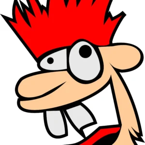 Crazy Cartoon Red Hair Character Vinyl Decal Sticker